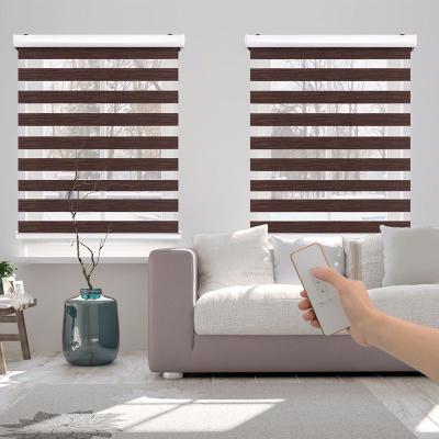 China Modern European Style Day Night Zebra Adjustable Light Motorized Shades for sale