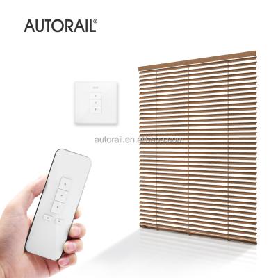 China Wholesale price modern motorized real wood or faux wood venetian blind with 50mm slat for living room for sale