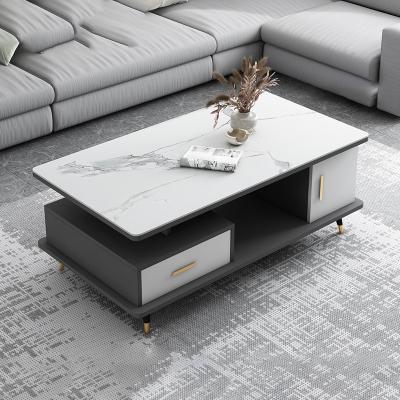 China (Other) luxury adjustable storage drawer coffee table easy to clean modern small coffee table for sale