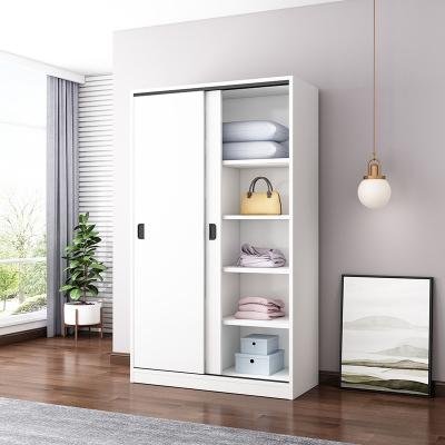 China Simple Modern Solid Sliding Door Bedroom Clothes Cabinet Foldable Wood Bedroom Wardrobe Home Cabinet for sale