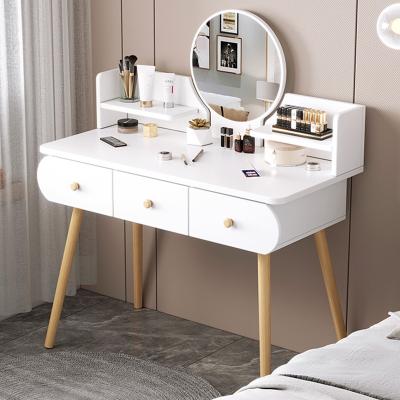 China Minimalist Furniture Foldable Dressing Table Bedroom Apartment Vanity Cabinet Makeup Table Storage Cabinet Small for sale