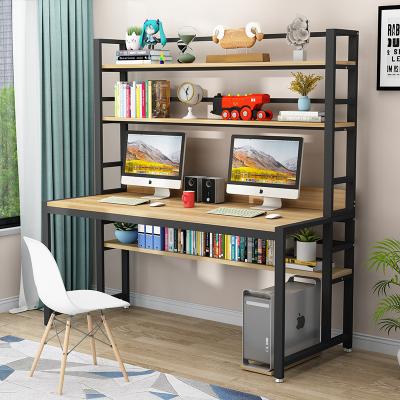 China Customized Home Wooden Furniture Office Computer Desk Gaming Desk With Storage Shelf for sale