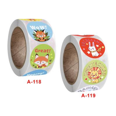 China Custom Waterproof 1inch Cartoon Label Waterproof Animal Stickers For Kids Toys for sale