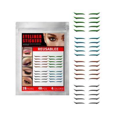 China Amazon Glitter Eyeliner Eyelash Tattoo Sticker Waterproof Reusable Eyeliner Stickers for sale