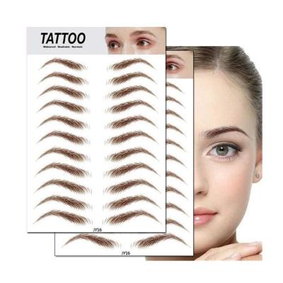 China JS Makeup Temporary 4D Stereo Face Stereo Natural Eyebrows Temporary Tattoo Sticker Custom for sale