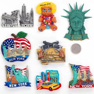 China Shape Famous New York Architectural Souvenirs Tourist City Landscape 3D Fridge Magnet for sale