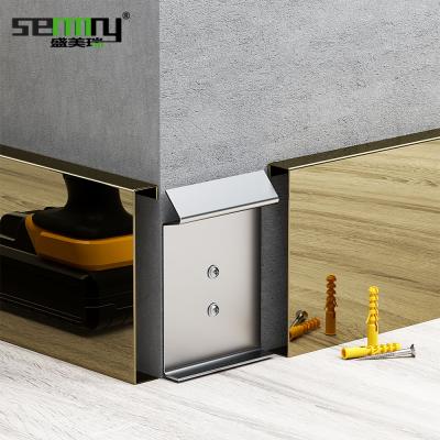 China Modern Cheap Flexible Modern Stainless Steel Skirting Board Office Building Mirror Baseboard for sale