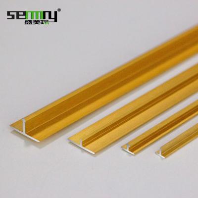 China Modern Most Popular Mirror Aluminum T Shaped Tile Trim Decorative Gold Wall Tile Aluminum Trim for sale