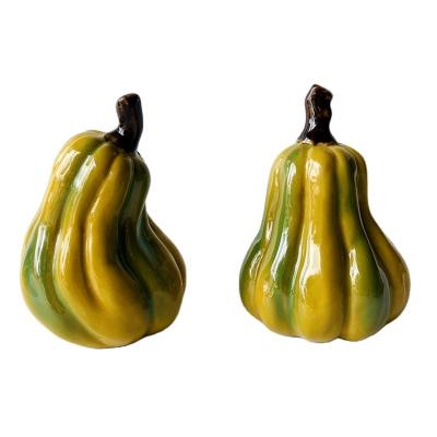 China Hot sale home decoration garden decoration plant 3d ceramic glazed pumpkin for garden decoration for sale