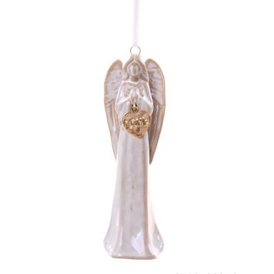 China Modern Decorations Angel Figurine Ceramic Christmas Ornaments Garden Home Decoration Style Christmas Ornaments for sale