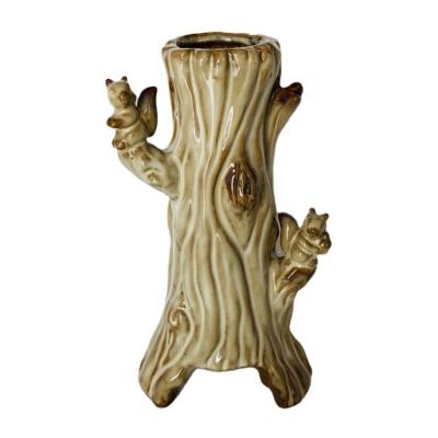 China New Crafts Home Decorations Ceramic Tree Stump Tree Stump Figurines For Fairy Garden Home Ornaments for sale