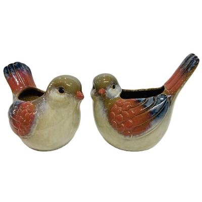 China American Style Bird Shape Wholesale Succulent Garden Decor Potted Plants Ceramic Flower Bird Pot for sale