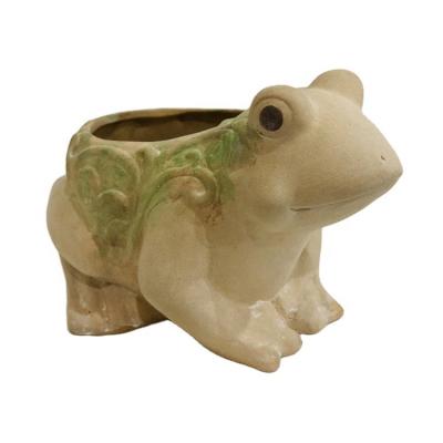 China American OEM Custom Ceramic Cute Animal Planters Style Pots Frog Shape Succulent Flower Pot for sale