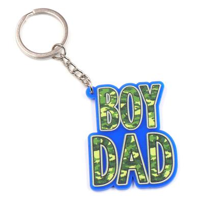 China Wholesale 2022 New Acrylic Dad Daughter Factory KHS227KH1139 Key Chain For Father's Gift Camouflage Printed Acrylic Key Chain for sale