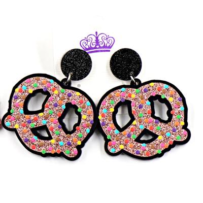 China New Arrival ERS669ER1468 Cute Mouse Head Pretzel Dangle Earrings Food Inspired Layered Acrylic Jewelry For Women for sale