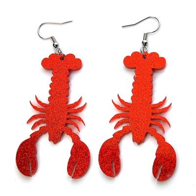 China Qrice Factory ERS039AH006 Best Price Star Pentagon Monstera Cactus Black Cute Cross Lobster Crab Acrylic Earrings for sale