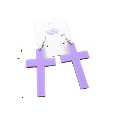 China Star pentagon lavender lace girl fashion ERS053AH011 acrylic earrings pendant wholesale simple cute lightning for sale