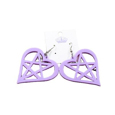 China Good quality hot sale cute star pentagon acrylic earrings lace lavender lightning pendant ERS055AH010 for sale