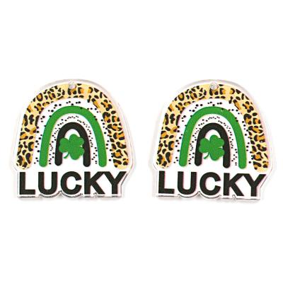 China PRS126BPR1248 Set Hot Selling 10 St Patrick's Day For Women Jewelry Laser Cut Lucky Clover Jewelry Acrylic Accessories PRS126BPR1248 for sale