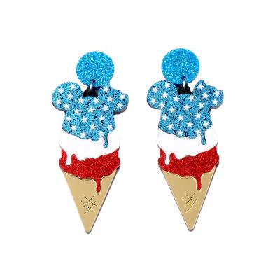 China Hot Selling Cute Women's Jewelry ERS644ER1421 American Independence Day Declaration Mouse Head of July Dangle Earrings for sale