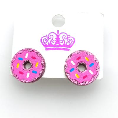 China ERS433ER1035 cute good selling new design direct selling earrings watermelon popsicle cheap cute fruit earrings pink sparkle for sale