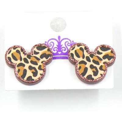 China ERS659ER1457 Cute Fashionable Cute Mouse Head Leopard Jewelry For Girl Acrylic Stud Earrings for sale