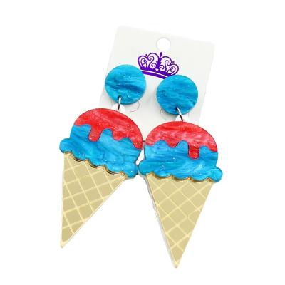 China FASHIONABLE New Arrival ERS182HP011 Handmade Ice Cream Dangle Earrings Acrylic Laser Cutout Fashionable Earrings for sale