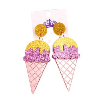 China Hot Selling ERS236HP011A Cute Popular Fashion Cute Handmade Double Layered Ice Cream Dangle Earrings Acrylic Jewelry for sale