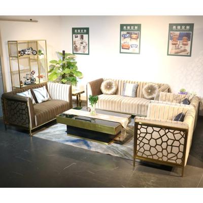 China SF1841 Modern Modern Sofa Sets 1+2+3 With Gold Frame For Living Room Furniture for sale