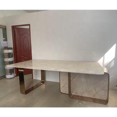 China Household CT-2123 New Modern Marble Rectangular Dining Table for sale