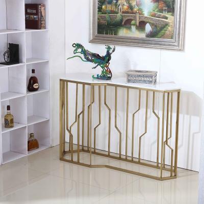 China Lei F1015-Y Modern Modern Light Lrregular Stainless Steel Luxury Marble Console Table for sale