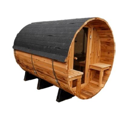 China Western Sauna Room Steamer Computer Control Panel Purely Canada Red Cedar Barrel Outdoor Sauna for sale