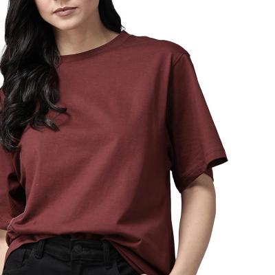 China Quick Dry Short Sleeves 100% Cotton Loose Fit Slim T-Shirt for Women Custom Printing for sale