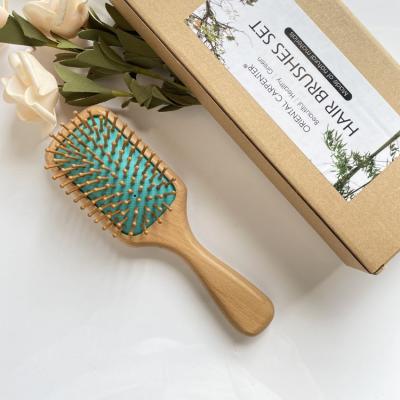 China Factory Price Private Label Detangling Hair Brush Waterproof Wooden Handle Paddle Antistatic Manufacturer for sale