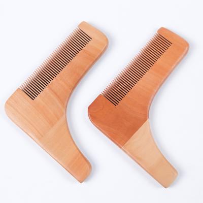 China Beard Shaping Gauge Comb Eco-Friendly Wooden Perfect Hairline Logo Line and Wholesale Custom Beard Shaping Tool for sale