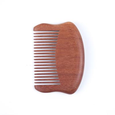 China Portable Professional Natural Sandalwood Beard Comb Anti Static Durable Pocket Comb For Men for sale