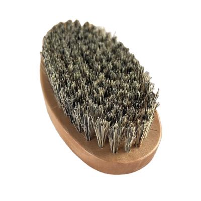 China Needs. Natural. Portable 100% Natural Wooden Big Handle Boar Hair Beard Brush Great For Thick Beard for sale