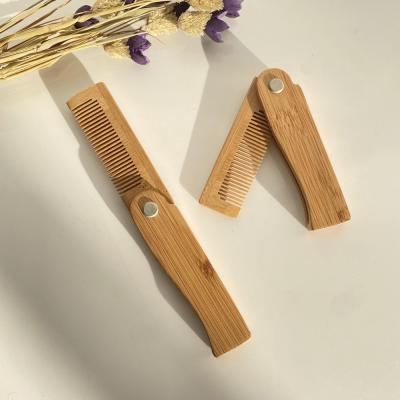 China New Arrival Portable Custom Personalized Grooming Mustache Folding Bamboo Beard Comb for sale