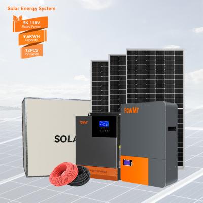 China PowMr 5KW 110V 9.6KWH Home Solar Rack System Suitable For Daily Power Battery All In A Residential Storage System for sale