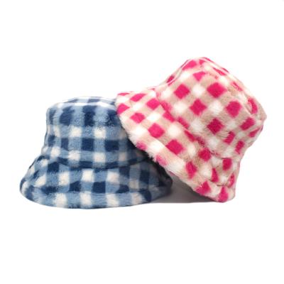 China 5 Colors Image 2021 Cheap Winter Plaid Women's Fur Hat New Coming Coming Available for sale