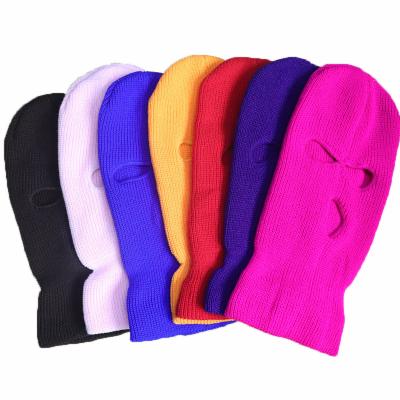 China New Coming 13 COMMON 2021 Colors White Face Full Face Balaclava 3 Current Wholesale Hole Knit Ski Mask Beanie Hat for sale