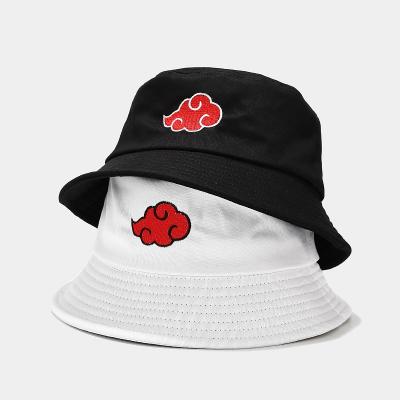 China 2021 new upcoming black and white running image 2 color bucket hat cloud embroidery for sale