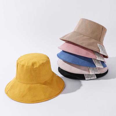 China New Coming Picture 2021 6 Color Bucket Hat Available Wide Brim Hat Women for sale