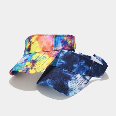 China 2021 New Picture Summer 8 Colors Available Tie Dye Printing Sun Visor Hat for sale