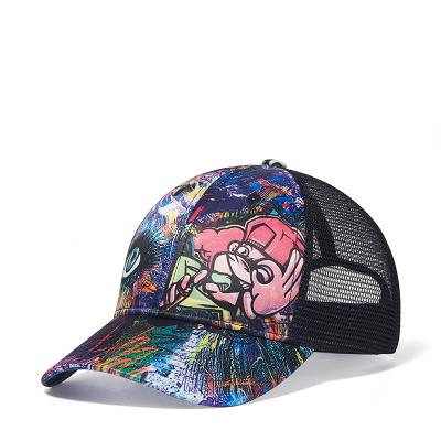 China 2021 New Next COMMON Low Profile Sublimation Print Trucker Baseball Cap Trucker Hat 6 Panel for sale