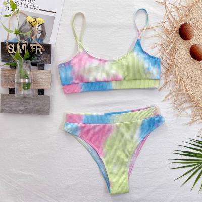 China 2021 New Coming Wholesale Tie Dye Swimwear Bikini Woman Breathable for sale