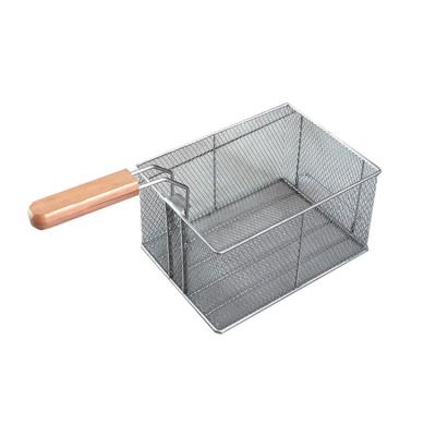 China Sustainable Stainless Steel Hotel Kitchen Equipment Wire Mesh Deep Fryer Basket for sale