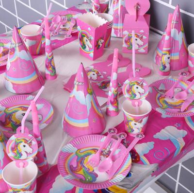 China Unicorn Party Supplies Unicorn Theme Party Rainbow Majesty Unicorn Birthday Party Supplies Festival Pack for sale