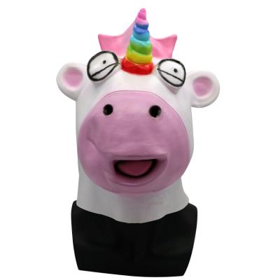 China Halloween Styles Newest Unicorn Mask - Realistic Latex Halloween Animal Head Mask - Funny Carnival Party Costume for sale