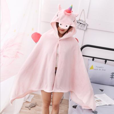 China Unicorn PASSIONATE soft style animal hooded blanket for girls for sale